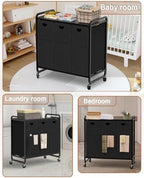 Laundry Sorter 3 Section,Laundry Basket with Wheels,3×15.8 Gal (60L) Black - Image 7