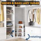SpaceAid 3 Tier Rotating Shoe Rack Tower, Spinning Shoe Display Lazy Susan, Revolving 360 Shoe Rack Storage Round Carousel, Vertical Handbag Rotate Shoes Closet Organization (3-Tier White) - Image 4