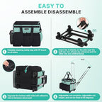 JKAOO Large Rolling Cleaning Caddy Bag with Detachable Trolley, Blue-Green - Image 4