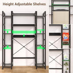 Besiost Over The Toilet Storage, 11 Tier Bathroom Organizer with Dual Side Racks and 2 Fabric Drawers, Adjustable Freestanding Rack Space Saver for Small Spaces, Black - Image 6