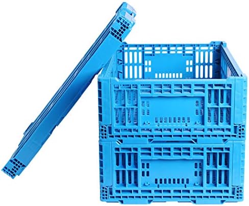 Collapsible Storage Bin Containe， 52 Liter Transfer box,crate Transit storage of various items (23.6" L x 15.7" W x 8.6" H-two) by QTJH