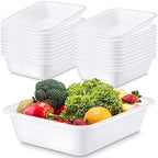Wesiti 20 Pack 9L Commercial Bus Tubs Plastic Tub Utility Dish Bin Wash Basin Tote Box Meat Lugs Dish Pan Restaurant Supplies for Food Service Storage Butchering Fast Food Organization Kitchen, White by Unteilti