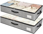 2 Pack Under Bed Storage Containers with Handles & Label Holder by PickyanDco