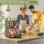 2-Tier Potato and Onion Storage Bin, Stackable Wire Baskets for Countertop - Image 3