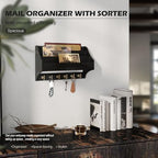 Rebee Vision Mail Organizer Wall Mounted with 6 Key Hooks, Black - Image 6