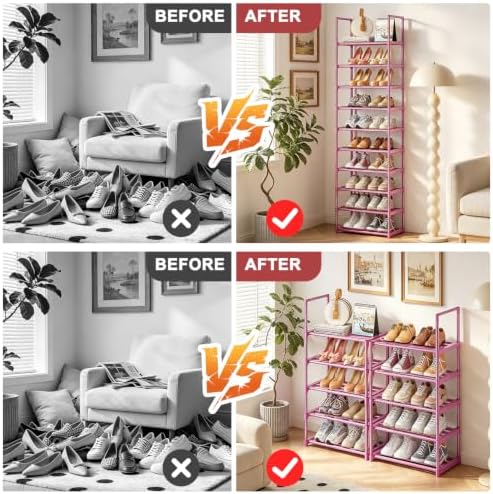 OYREL Metal Shoe Rack,Sturdy Stackable Shoes Organizer - Image 5