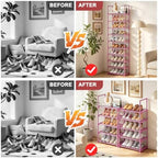 OYREL Metal Shoe Rack,Sturdy Stackable Shoes Organizer - Image 5