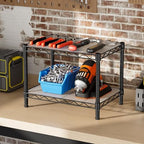 SINGAYE Small Wire 2 Shelves Pantry Metal Shelf Floor Organizer Under Desk - Image 2