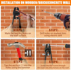 KOFANI Heavy Duty Wall Mount Steel 12 Pack Orange Garage Storage Hooks - Image 5