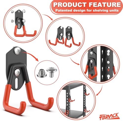 TORACK 15 PCS Garage Storage System Hooks, Shelving Hooks - Image 4