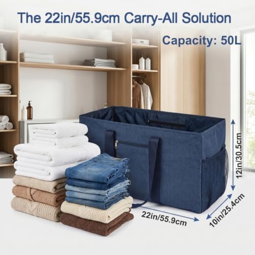 Extra Large Utility Tote Bag - Reusable Grocery Bags Foldable Heavy Duty - Image 4