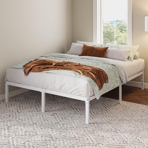 Allewie Queen Bed Frame, 12 Inch Metal Beds with Storage Space, White - Image 4