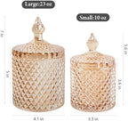 2 Pack Qtip Holder Apothecary Jars with Lid, Small and Large Amber - Image 3