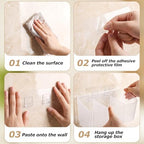 21 Pack Cabinet Door Organizer Adhesive Wall Mount Storage Bins Makeup Containers Stackable Organizer Basket for Kitchen Cabinets, Bathroom, Pantry, Office, Refrigerator (Frosted Clear) - Image 7