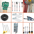 Wall Mounted Steel Long Handled Tools Storage Hooks, 12 Inch Steel Garage Utility Double Rack Organizing Ladders, Rakes, Hose, Shovel, Brooms, Max Capacity 55Lbs (Pack of 4) - Image 5