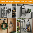 Garage Hooks, 6 Pack Small Round Wall Hooks for Hanging Heavy Duty Ladders, Bikes, Tools Ideal for Garage, Garden, Basement Utility Room Storage (Black) - Image 5