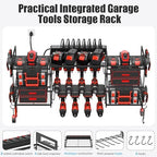 CCCEI Black Power Tool Organizer Wall Mount, Large Tools and Battery Storage Rack Charging Station Individual Switches. Drills Holder, Garage Utility Shelves with 6FT Power Strip. Gift for Men. - Image 6