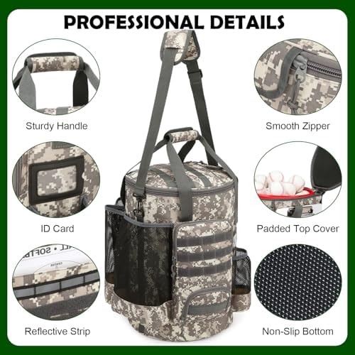 Baseball Bucket Bag, Softball Coaches Bags Fit 6 Gallon Buket - Image 4