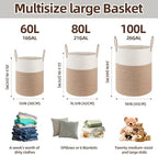 OIAHOMY 60L Nursery Hamper Laundry Basket Laundry Hamper Gradient Brown - Image 2