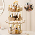 360° Rotating Makeup Organizer, Upgraded 3 Tier Skincare Perfume Organizers for Women, Bathroom Organizer Countertop, Clear Cosmetic Dresser Organizer with Makeup Brush Holder, Sink&Counter(Amber) by Homelifeassistant