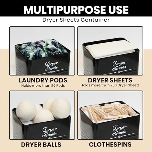 Farmhouse Metal Laundry Detergent Pod Container With Dryer Sheet Holder - Image 3