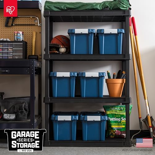 IRIS USA 6-Pack 5 Gal Heavy Duty Lockable Storage Totes with lids, Navy - Image 7