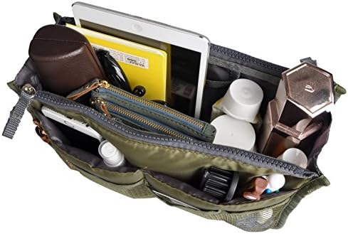 Vercord Purse Organizer Insert for Handbags Bag Organizers Inside Tote Pocketbook Women Nurse Nylon 13 Pockets Army Green Small - Image 6