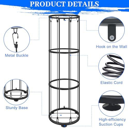 3 Layer Ball Storage Rack Vertical Wall Mount, Garage Basketball Holder - Image 3