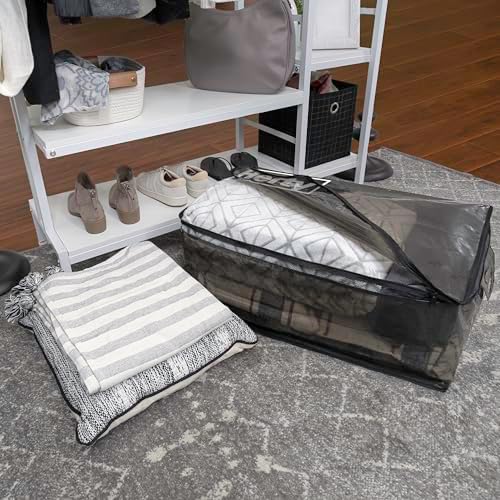 Hefty Storage Bags Extra Large Double Zipper Backpack, Heavy Duty Water Resistant Moving Totes with Shoulder Straps, Foldable Reusable Packing Organizers, 6 Pack (X-Large Black) - Image 6