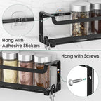 LUCYCAZ 4 Pack Wall Mounted Spice Rack for Kitchen Cabinet,RV,Camper,Black - Image 7