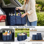 Extra Large Utility Tote Bag - Reusable Grocery Bags Foldable Heavy Duty - Image 2