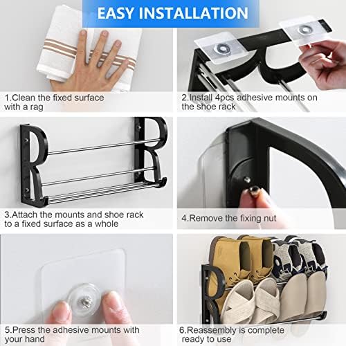 Hanging Shoe Rack 2Pack, Wall Mount No-Drill Shoe Organizer for RV - Image 5