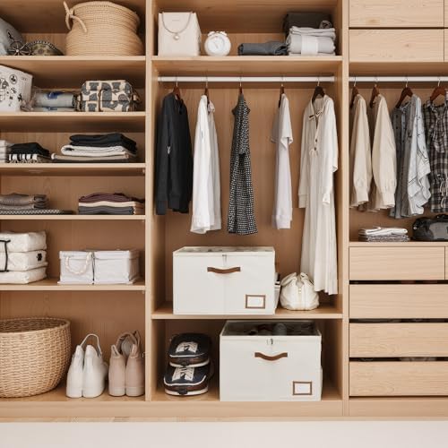 StorageWorks 2-Pack Shoe Storage Box for Closet, Sandal Organizer, Beige - Image 7