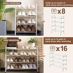 Gonfoam Expandable 4-Tier Shoe Rack for Closet and Entryway, White - Image 6