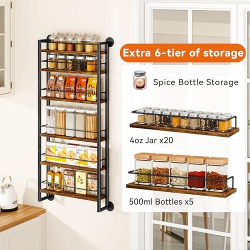 IBUYKE Over the Door Spice Organizer,Door or Wall Mount,Brown TLJ028H - Image 3