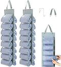 DHSFKBE Legging Organizer Storage - 2PCS T Shirt Organizer, Hanging Closet Organizers and Storage with 16 Roll Independent Compartments for Yoga Pants, Towel, Bathing Suit (Grey) by DHSFKBE
