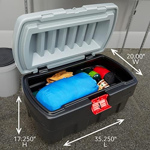 Rubbermaid ActionPacker Lockable Storage Box, 35 Gal, Grey and Black, Outdoor, Industrial, Rugged - Image 3