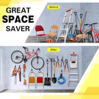 2 Pack Heavy Duty Garage Hooks Storage Organizer Wall Mount Power and Garden Tool Hangers, for Hanging Ladders, Ropes, Hose, Bulk Items - Image 4