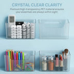 2 Pack Cabinet Door Organizer, Clear Storage Caddy, Adhesive Wall Mounted Organizer Bins, with Self Adhesive Tape, for Bathroom, Kitchen, Cabinet, Living Room - Image 4