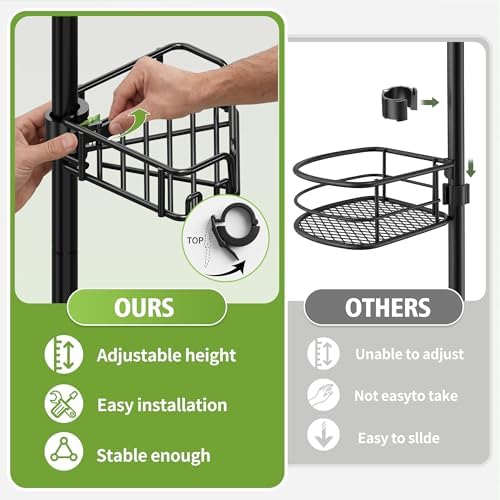 DAOYA Shower Caddy Tension Pole Shower Organizer Tension Rod with Towel Bar - Image 3