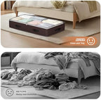 Budding Joy 6 Pack 95L Under bed Storage Containers Brown | Underbed Storage Bags for Blankets, Towels, Comforter, Sweaters, Linen Sheets, Wrapping Paper - Image 7