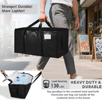 4 Pack-Extra Large Heavy Duty Moving Bags - Waterproof Storage Totes with Handles & Zippers, Foldable for College Dorm, Storage (Black) - Image 3