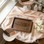 La Boda Wooden Jewelry Dish - Engraved Catchall Tray for Rings & Watches - Unique for Him, Her, Husband, Wife - Decorative Rectangle Jewelry Tray & Holder (5.5 x 3.4 in) (03-5 Years Anniversary) - Image 3