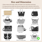 Doxo Small Purse Organizer Insert for Handbags, Felt Neverfull BB Organizer Insert,Mini Tote Bag Organizer with Zipper Pocket, Fit Neverfull BB Longchamp Xtra Energy S and More, Beige-XS - Image 3