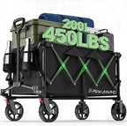 Wagons Carts Foldable,Collapsible Wagon with Wheels,450LBS Heavy Duty Beach Wagon Cart,Lightweight Portable Folding Utility Wagon Cart with Cup Holders for Camping, Garden, Sports, Grocery pcs by Unknown
