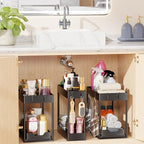 Simple Trending Under Sink Organizer 3 Pack, with Sliding Drawer, Black - Image 6