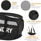 Collapsible Laundry Baskets, Tear-proof Dirty Clothes Hampers for Laundry, Foldable Laundry Basket with Dual Handles, Easy to Carry Pop Up Hamper for Bedroom, Bathroom, Dorm, Laundry Room Black - Image 3