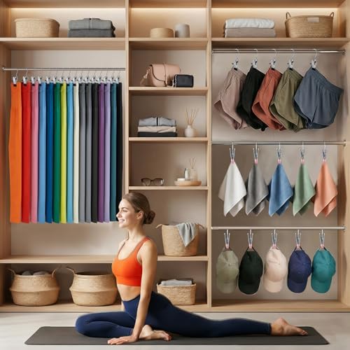 30 Pack Pants Hangers with Clip，Legging Organizer and Jean & Shorts Hangers - Image 7