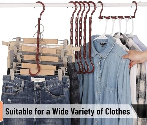 Mr. Pen- Space Saving Hangers, 8 pcs, 360° Rotating Hooks | Magic Cascading Hanger Organizer with 5 Enclosed Slots, Closet Organizers and Storage for Clothes - Image 7