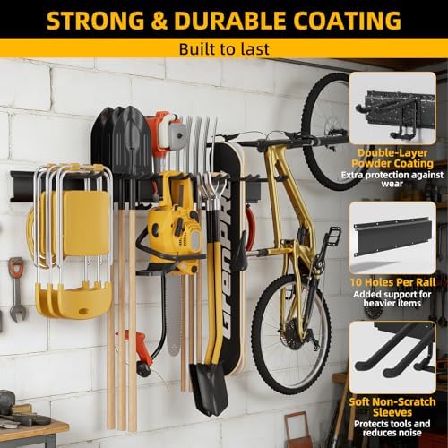 GRENPRO 49.5 Inch Garage Tool Organizer, 6 Double-layer Hooks, Holds 440lbs - Image 5